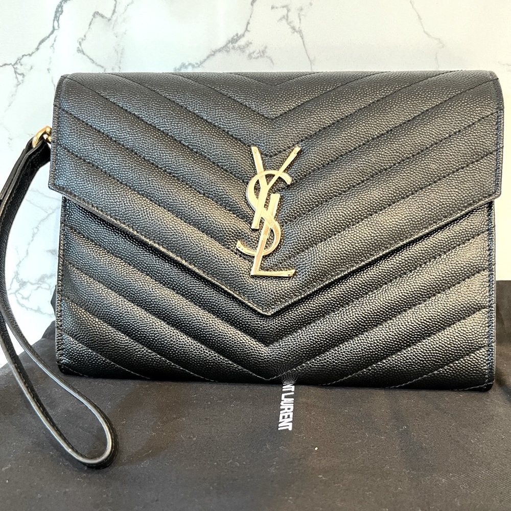 Saint Laurent YSL Monogram Clutch Bag